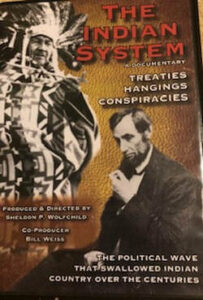 DVD cover for 'The Indian System' displays a chief in regalia and Lincoln seated in contemplation